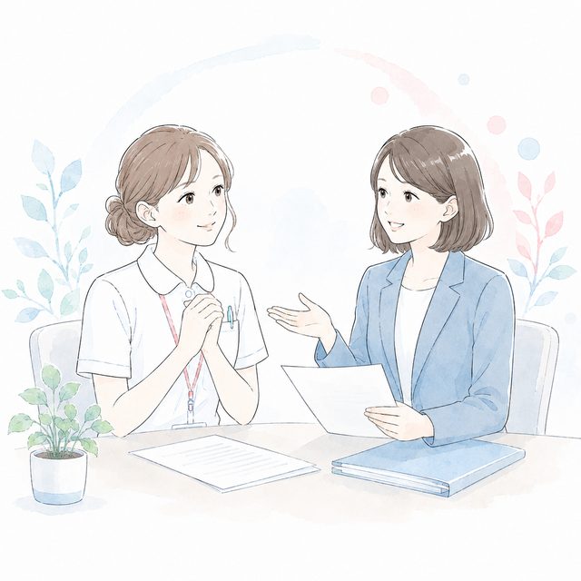 弁護士に相談する看護師のイラスト